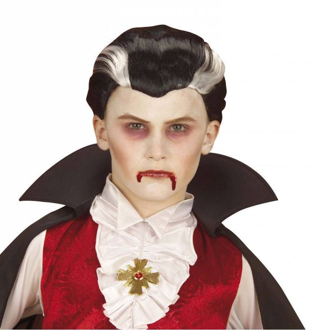 Halloweenaccessoires pruik vampier kind