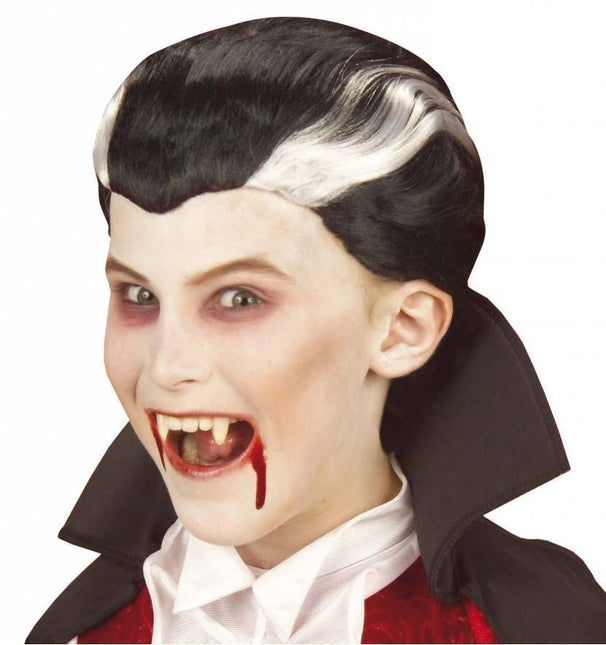 Halloweenaccessoires pruik vampier kind