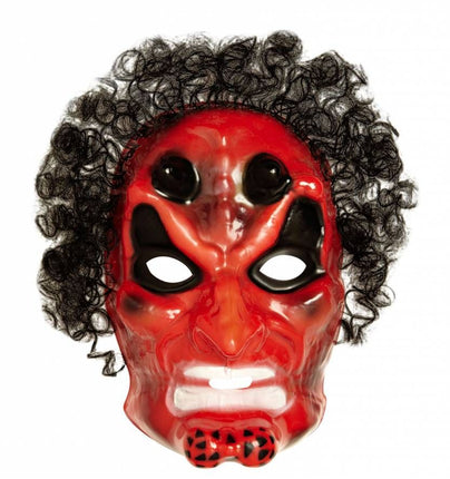 Halloweenaccessoires pvc duivelmasker met haar