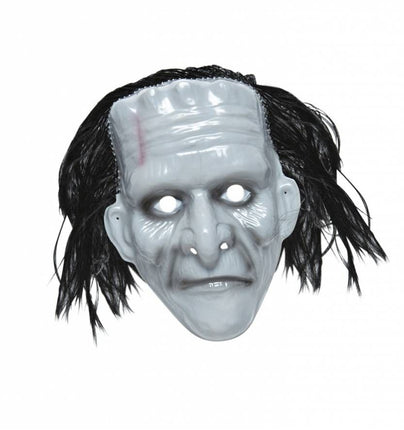 Halloweenaccessoires pvc monster masker met haar