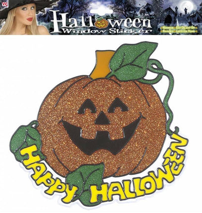 Halloweenaccessoires: Raamsticker Pompoen (25 cm)
