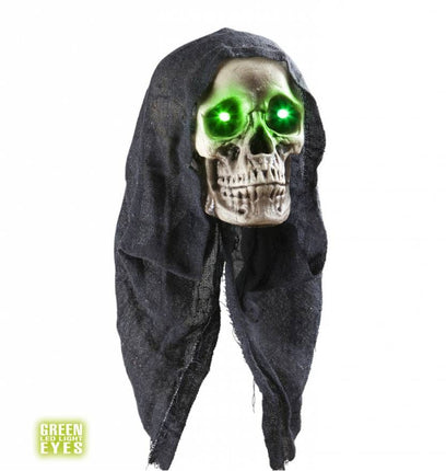 Halloweenaccessoires: Schedel met hoofddoek 45 cm