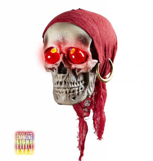 Halloweenaccessoires: Schedel met licht 40 cm