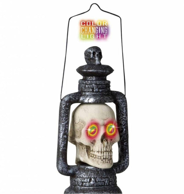 Halloweenaccessoires: Schedellantaarn met licht 35 cm