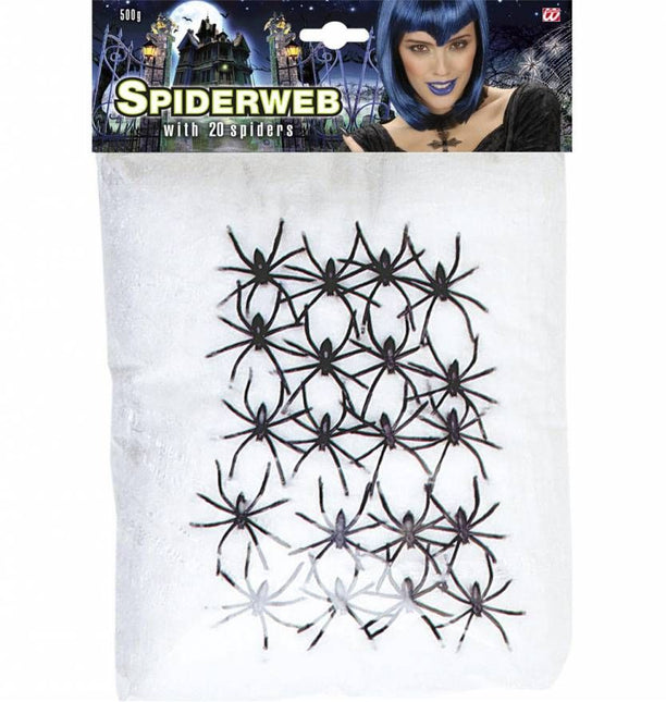 Halloweenaccessoires: Setje met 20 "luxe" spinnen