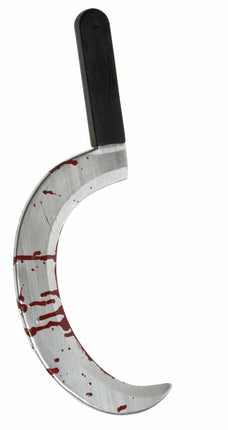 Halloweenaccessoires sikkel met bloed 45cm