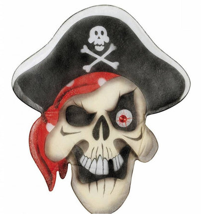 Halloweenaccessoires stoffen wanddecoratie piratenschedel