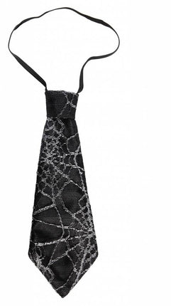 Halloweenaccessoires stropdas spinneweb 27cm