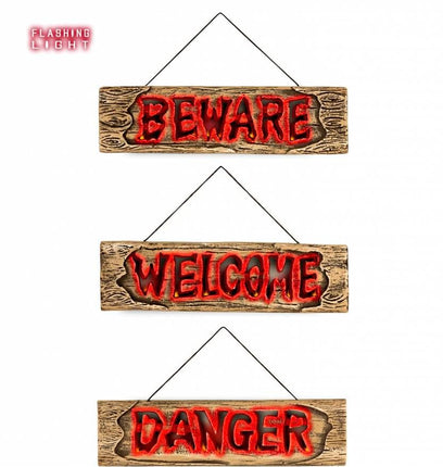 Halloweenaccessoires tekens met flikkerend licht