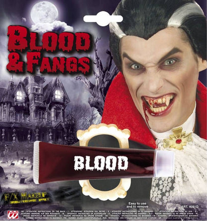 Halloweenaccessoires tube bloed met gebit