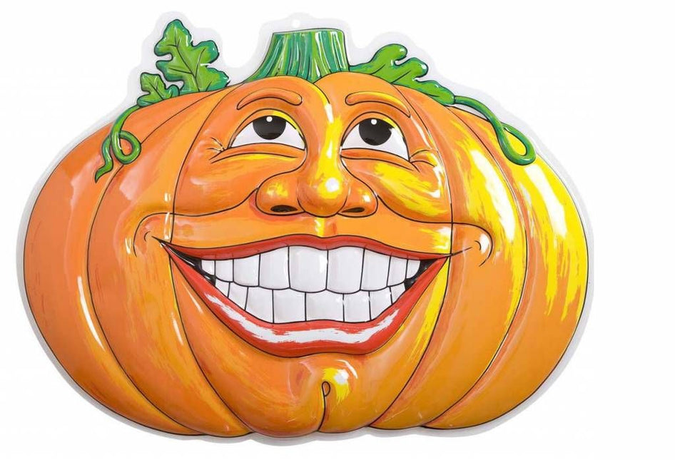 Halloweenaccessoires wanddecoratie lachende pompoen