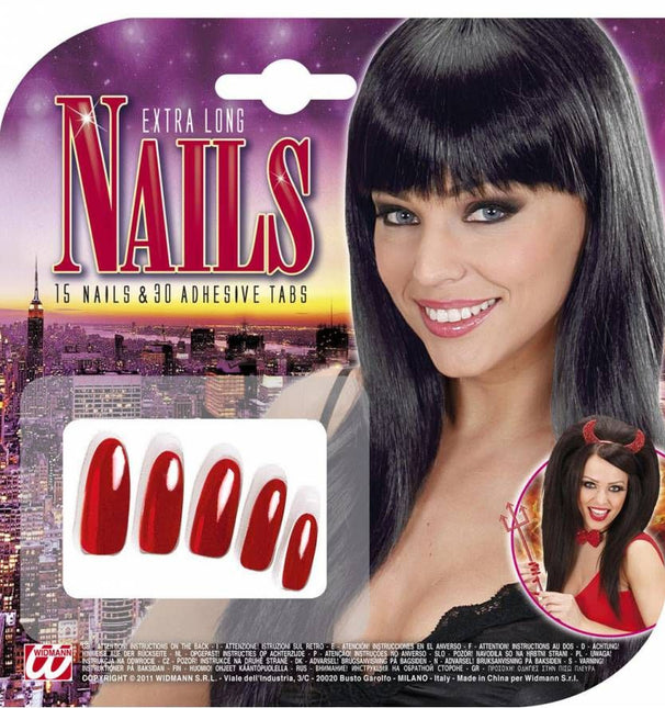 Halloweenaccessoires zwarte nagels lang per 15 verpakt