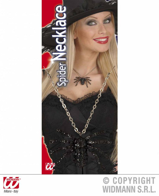Halloweenaccessoires:Halsketting met spin