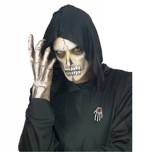 Halloweenartikel broche skelethand