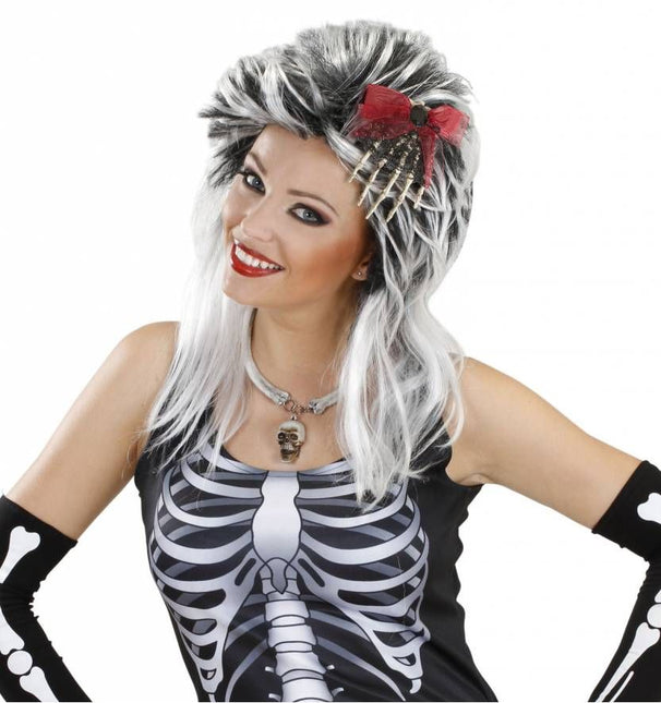 Halloweenartikel broche/haarclip skelet hand