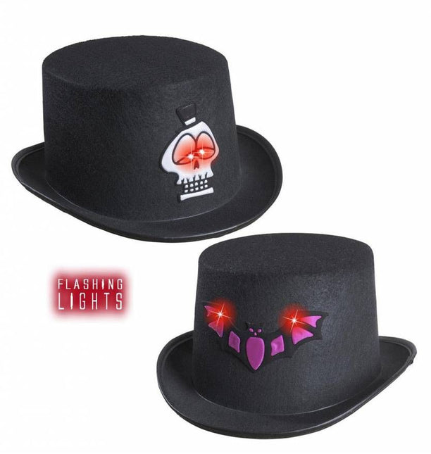 Halloweenartikel hoge hoed halloween met flikkerend licht