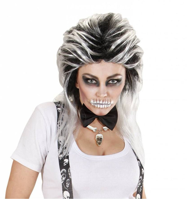 Halloweenartikel ketting met schedels en botten