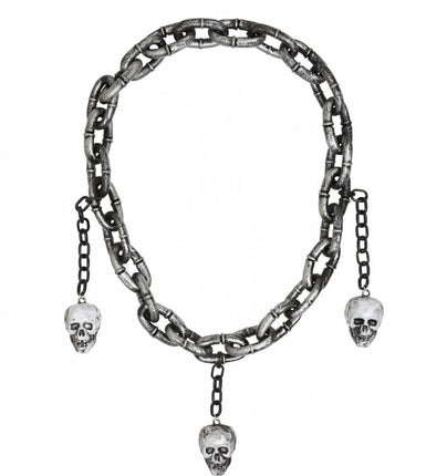 Halloweenartikel ketting met schedels