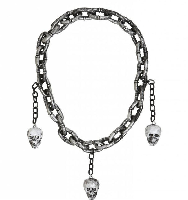 Halloweenartikel ketting met schedels