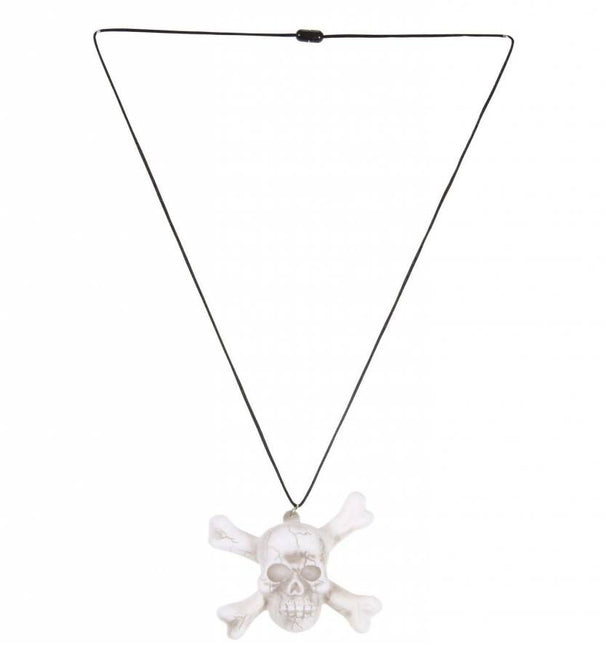 Halloweenartikel ketting schedel met licht