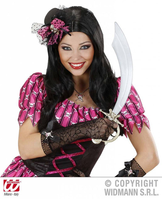 Halloweenartikel mini hoge hoed schedel met strik