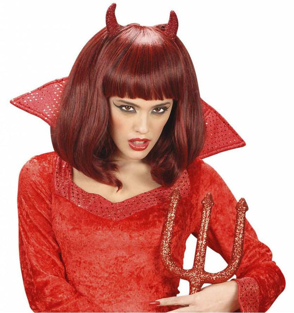 Halloweenartikel pruik Devilicious