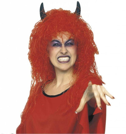 Halloweenartikel pruik Duivel