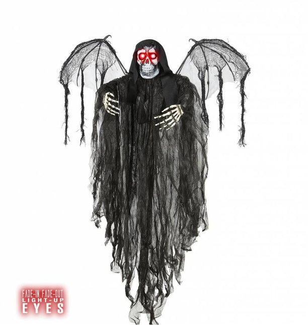 Halloweenartikelen engel des doods met oplichtende ogen