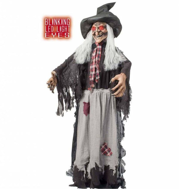 Halloweenartikelen heks ware grootte met lichtgevende ogen