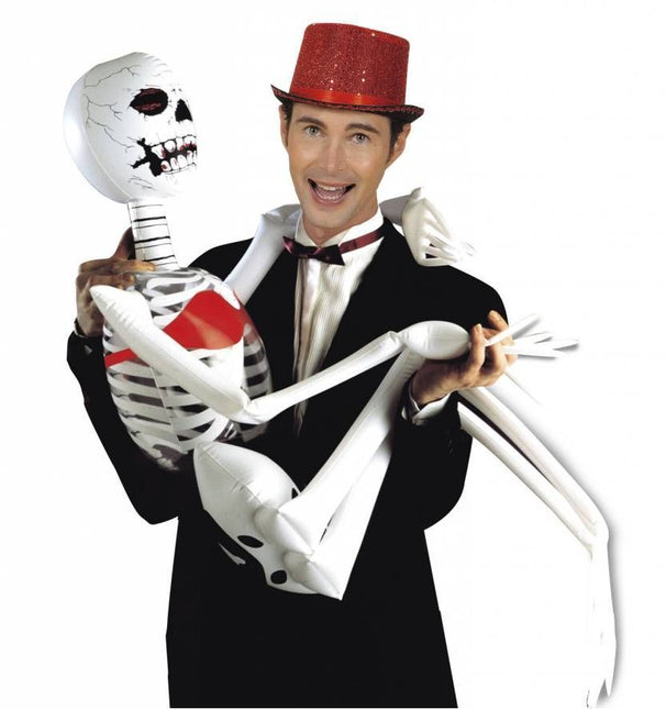 Halloweenartikelen opblaasbaar skelet