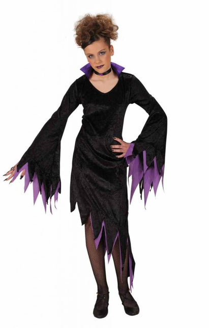 Halloweenkleding dark mistress fluweel kind