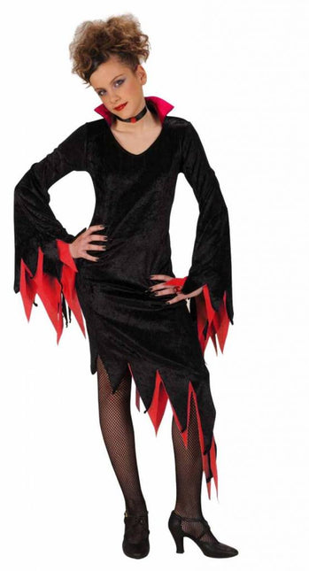 Halloweenkleding dark mistress fluweel kind