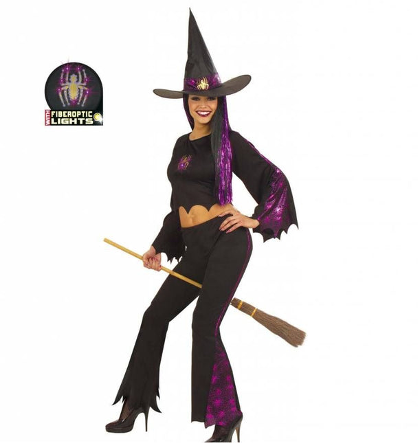 Halloweenkleding heks fiberoptisch