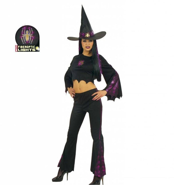 Halloweenkleding heks fiberoptisch