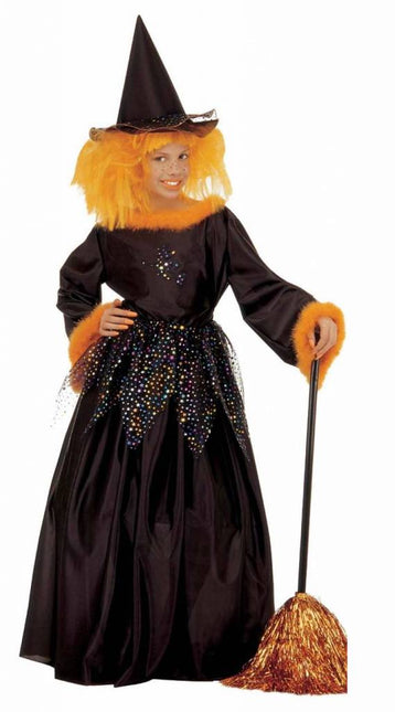 Halloweenkleding heks met veren