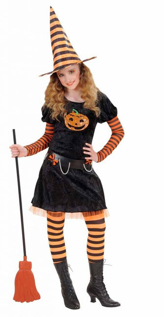 Halloweenkleding heks pompoen