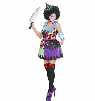 Halloweenkleding kwaadaardige clown dame