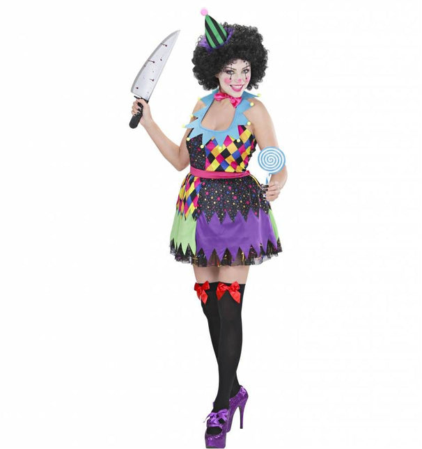 Halloweenkleding kwaadaardige clown dame