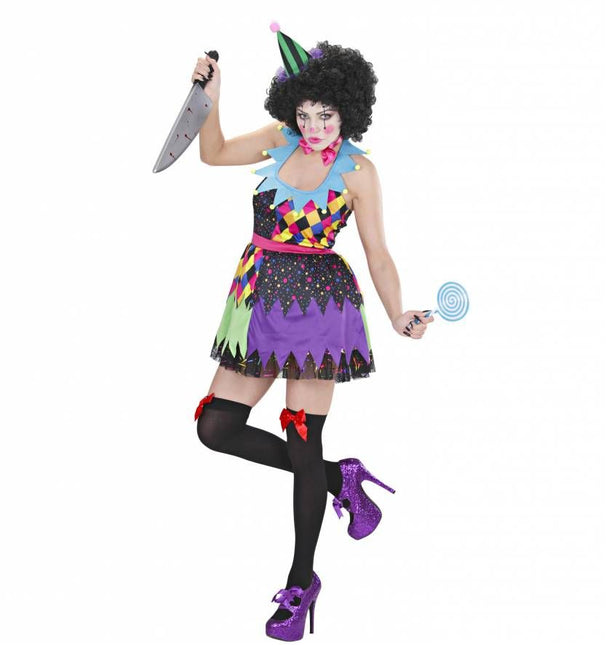 Halloweenkleding kwaadaardige clown dame