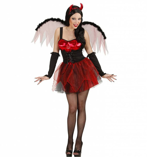 Halloweenkleding sexy duivel met vleugels