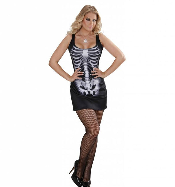 Halloweenkleding sexy skelet meisje