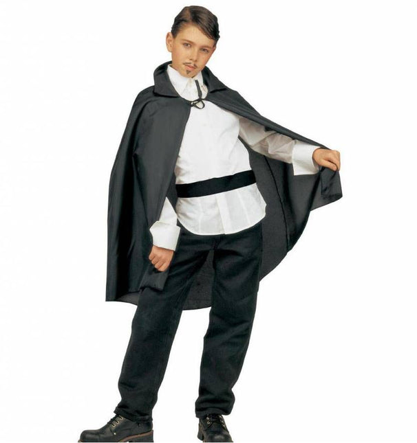 Halloweenkleding: Zwarte cape (kind)