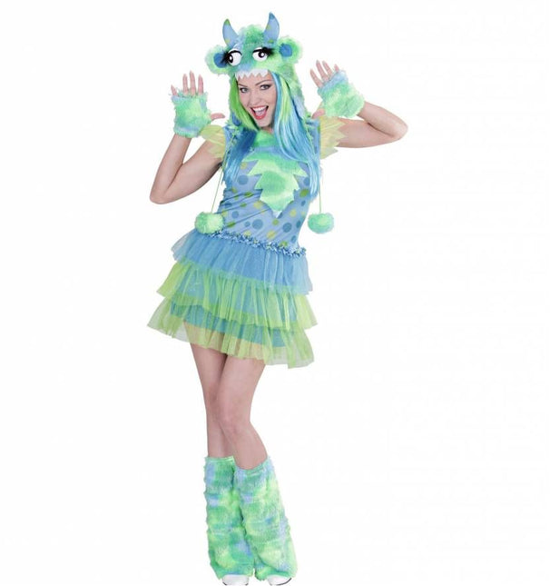 Halloweenkostuum groen monster meisje