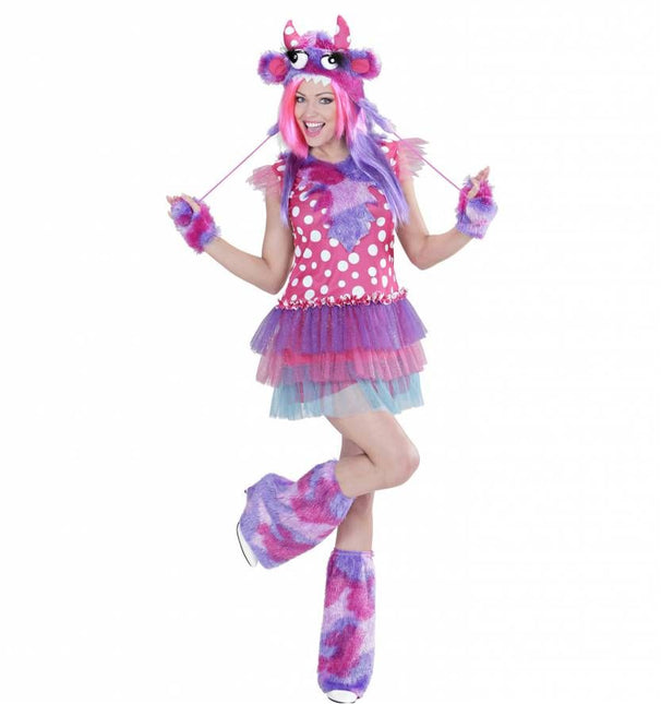 Halloweenkostuum roze monster meisje