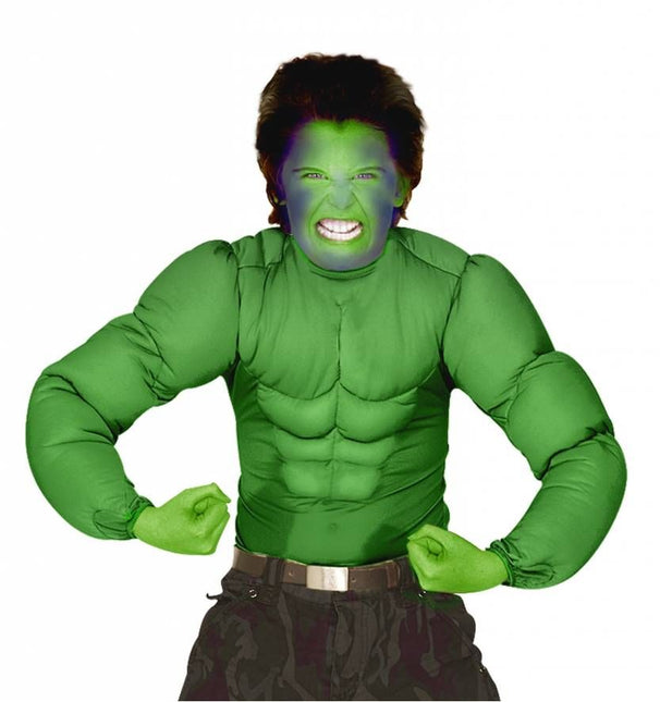 Halloweenkostuum spierenshirt groen kind