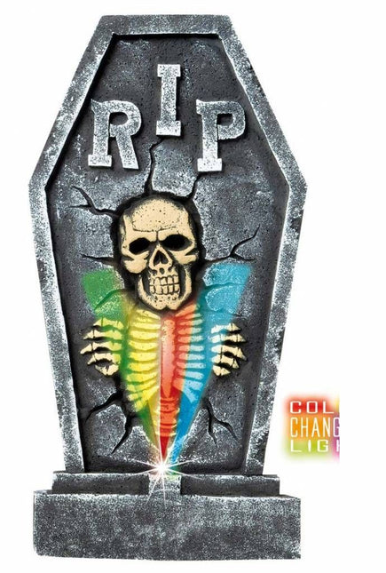 Horroraccessoires: Grafsteen 60 cm met wisselende lichtkleuren