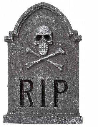 Horroraccessoires: Grafsteen RIP doodskop 57 cm