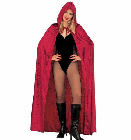 Cape bordeaux met capuchon 150cm