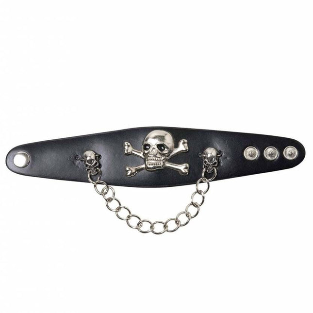 Carnavalsaccessoires: Armband met schedel en ketting