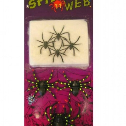 Griezelaccessoires: Spinnen in web